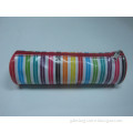 Promotional Color Stripe PVC/PU Pencil Bags For School& Office